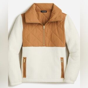 NWT: J Crew Quilted Sherpa Pullover